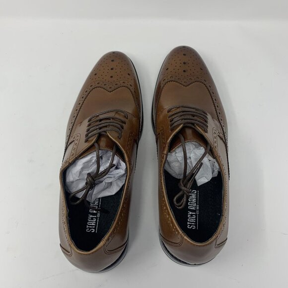 Stacy Adams Garrison 24916-221 Dress Shoes Mens 9.5M Cognac Wingtip Oxford S0664 main image 8